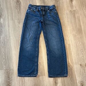 Aeropostale Women's Areo Baggy Wide Leg Jeans - Dark Blue 000R